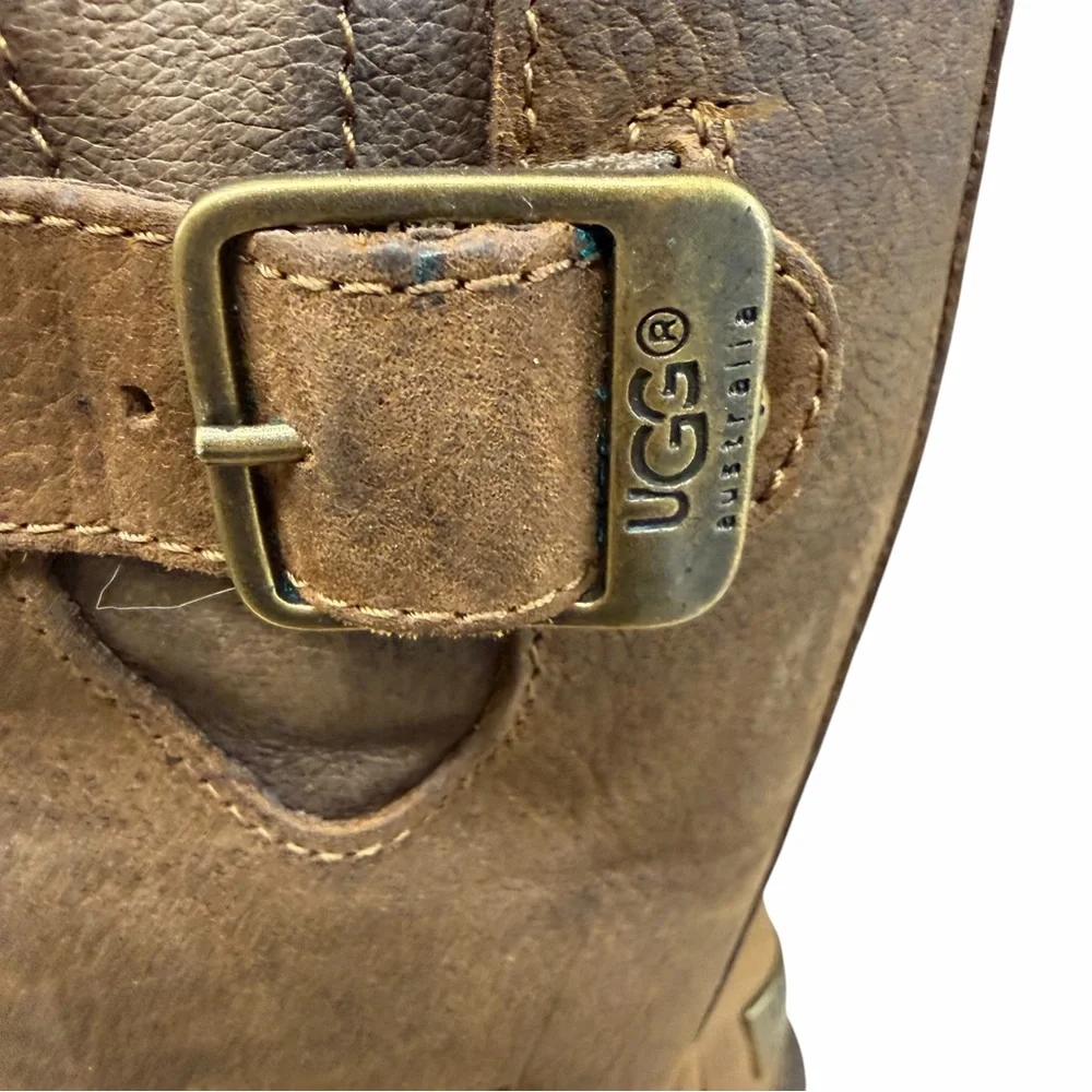UGG Australia Leather Buckle Shearling Boots – Size 8‎ Women